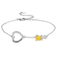 thumbnail image 1 of Fasjewly 925 Sterling Silver Heart Charm Bracelet, Bow Knot Crystal Birthstone Bracelets Jewelry Christmas Birthday Valentine's day Gift for Women/ Her /Mom, 1 of 10