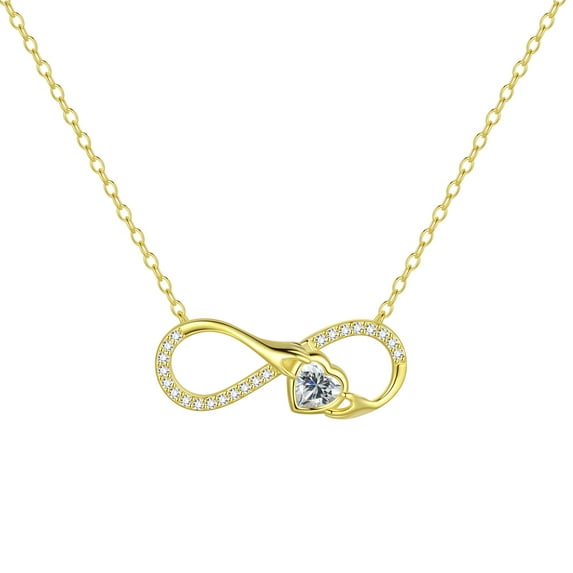 Fasjewly 925 Sterling Silver Infinity Necklace,Love Heart Pendant Necklace Jewlery Gifts for Women