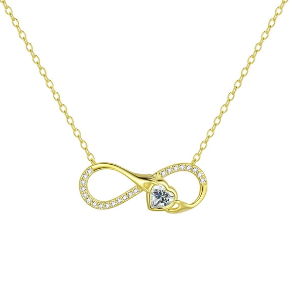 Fasjewly 925 Sterling Silver Infinity Necklace,Love Heart Pendant Necklace Jewlery Gifts for Women