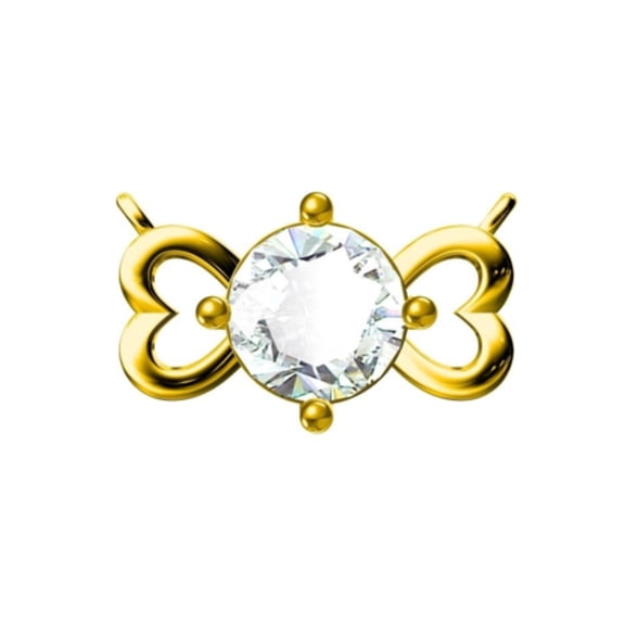 Fasjewly Certifed Lab Grown Diamond 0.5 Carat Round Cut 18K White Gold Plated Heart-Link Pendant Necklace Jewelry Gift for Women Birthday Anniversary