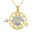 thumbnail image 1 of Fasjewly Daisy Necklace for Women ,18K Gold Over 925 Sterling Silver Two Tones Spinner Daisy Flower Pendant Necklace Totatable Daisy Necklace Fine Jewelry for Teen Gilrs, 1 of 8