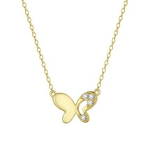 Fasjewly Gold Cute Butterfly Necklace,Sterling Silver Dainty Butterfly Pendant Necklaces for Women