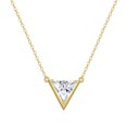 thumbnail image 1 of Fasjewly Gold Cute Danity Triangle Necklace,Sterling Silver Delicate Trendy Cubic Zirconia Pendant Necklace for Women, 1 of 8