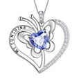 thumbnail image 1 of Fasjewly My Sunshine Butterfly Necklace, S925 Sterling Silver Heart Turquoise Birthstone December Birthday Anniversary Christmas Jewelry Gifts for Women / Wife / Lovers, 1 of 10