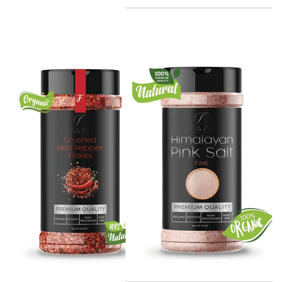 Fasl - Premium Pink Fine Salt (8oz) & Crsuhed Chilli Pepper (4.5oz)