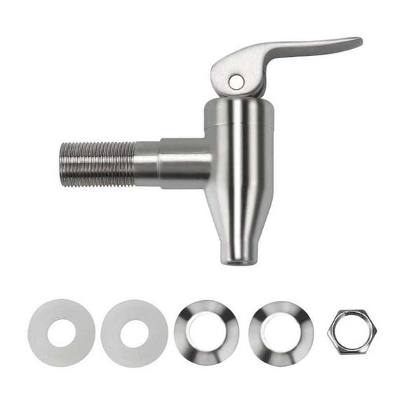 Fason Stainless Steel Beverage Dispenser Replacement Spigot Fits 16mm Opening, Coffee Juice Barrel Faucet, Quick Installation