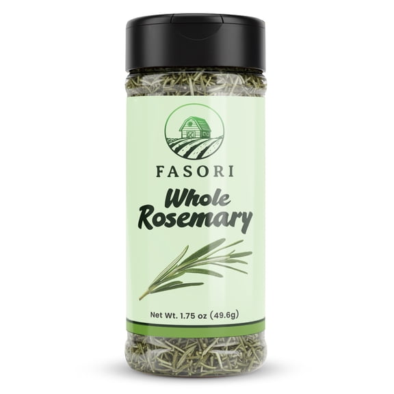 Fasori Rosemary Whole Leaves 1.75 oz (50 g) Premium Dried Whole Rosemary Herb, Aromatic Mediterranean Spice for Cooking, Roasts, Chicken & Potatoes