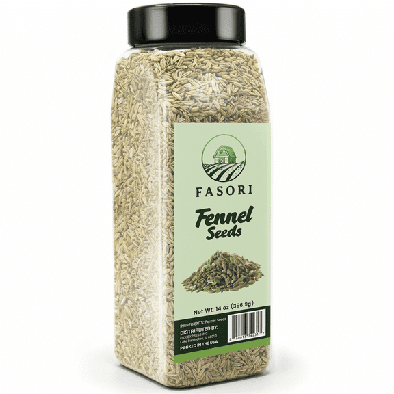 Fasori Whole Dried Fennel Seeds 14 oz Jar