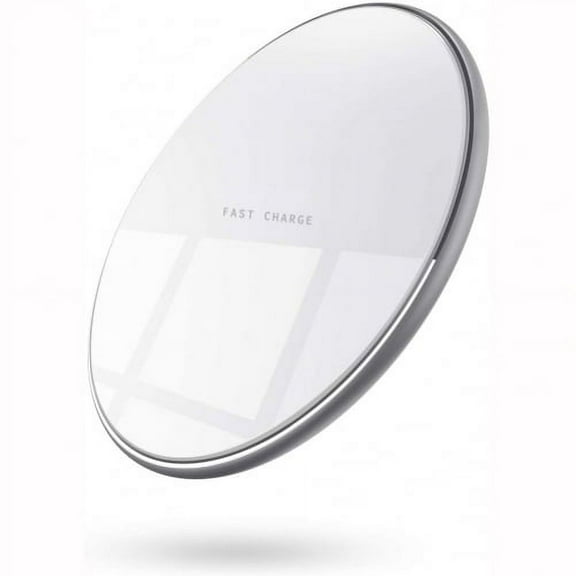 Fast 15W Wireless Charger Charging Pad Slim Quick Charge White N1A for Nokia XR20, 8 - OnePlus 9 Pro, 8 Pro - Razer Phone 2 - Samsung Galaxy S9 Plus S8 Plus Z Fold 3 5G Flip 3 5G S7 S6