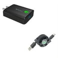 thumbnail image 1 of Fast 18W Home Charger w Retractable USB Cable M1M for Blackberry KEYone, Key2 LE - BLU G9, Vivo XI Plus 5 - CAT S61 S48c - Coolpad Legacy - Essential Phone (PH-1) - Google Pixel XL 3a XL 3 XL, 1 of 11