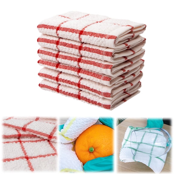 Fast Absorbent Microfiber Kitchen Towel for Dishes and Countertops, Soft and Lint-Free Reusable Dishcloth, Quick Drying and Streak-Free, Reinforced Edges for Durability, Red, 1 Pc, By Harlik