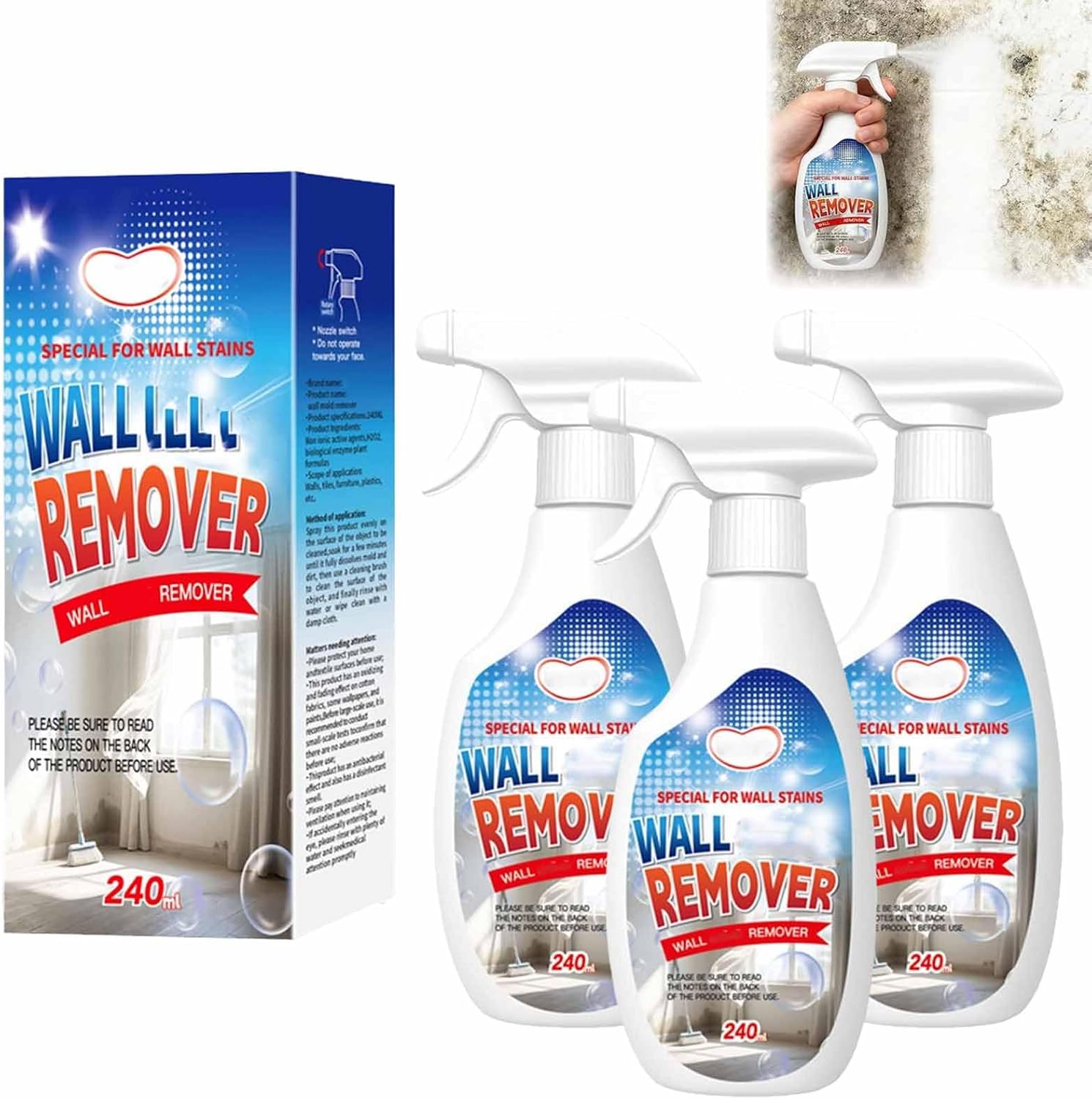 Fast Acting Anti Wall Cleaner Spray, 8oz Highly Effective Removal Spray ...