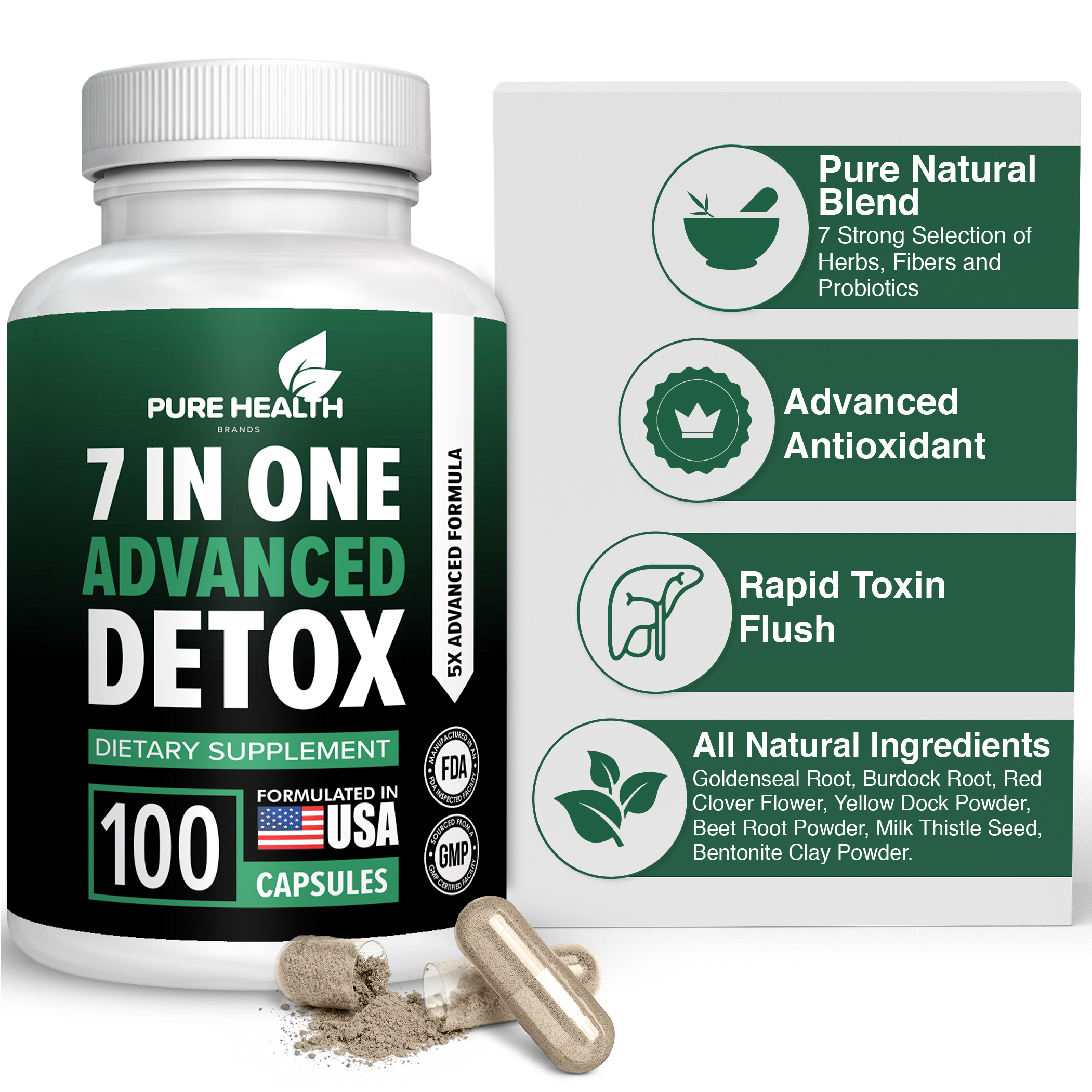 Fast Acting Body Detox, Liver Cleanse Detox & Repair, Full Body Detox, All Natural Toxins