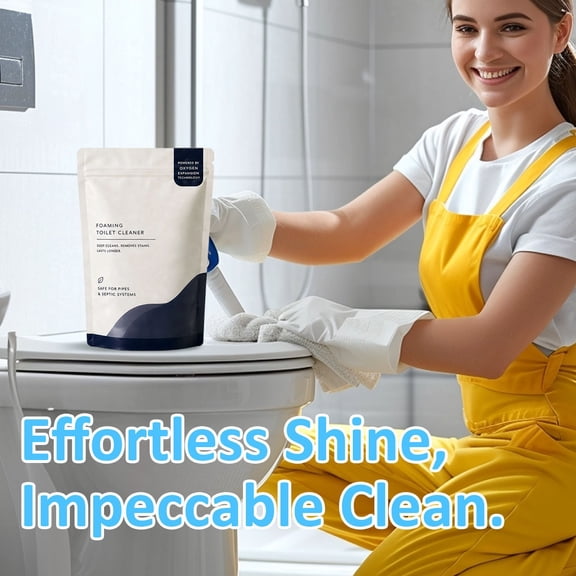 Fast Acting Foaming Toilet Cleaning Powder, No Scrub Splash-Free Stain Remover, 1 Pack