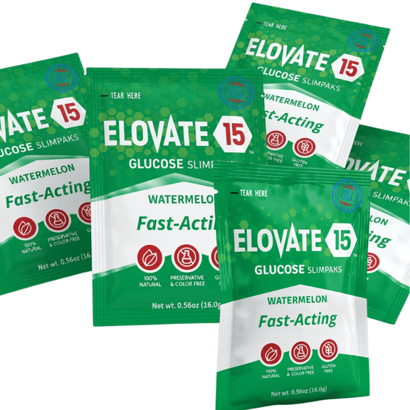 Fast Acting Glucose Powder Packets, Watermelon - Quick Dissolving, 15g Pure, Gluten-Free Glucose Packets, Oral Dextrose Powder for Kids & Adults, Easy-to-Carry Pocket Sized Slimpacks