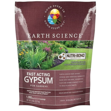 Fast Acting Gypsum Granules—5 lb— Conditioner Adds Calcium, Repairs Salt Damage & Root Growth with Nutri-Bond Runoff Reduction Technology