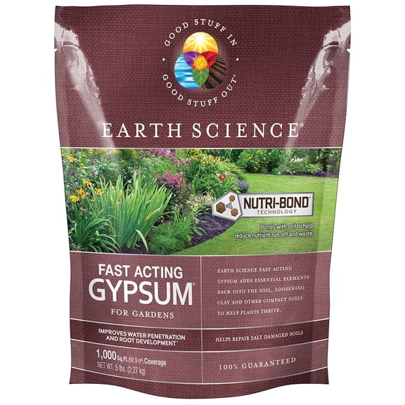 Fast Acting Gypsum Granules5 lb Soil Conditioner Adds Calcium, Repairs Salt Damage & Root Growth with Nutri-Bond Runoff Reduction Technology