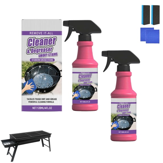 Fast-Acting Heavy-Duty Grill Degreaser Spray, 120 ML BBQ Heavy Duty Degreaser Grill Cleaner Spray, Grills Cleaner Spray For Outdoor Grills