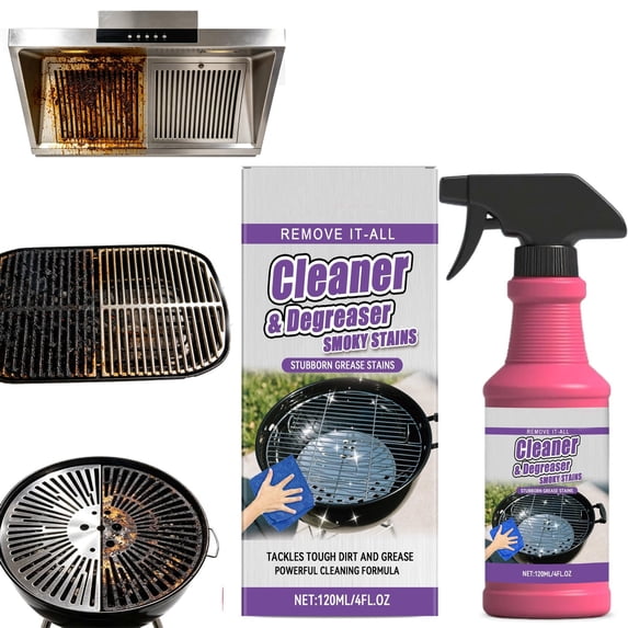 Fast-Acting Heavy-Duty Grill Degreaser Spray, BBQ Degreaser Cleaner Heavy Duty, Smoky Stains, And Stubborn Grease