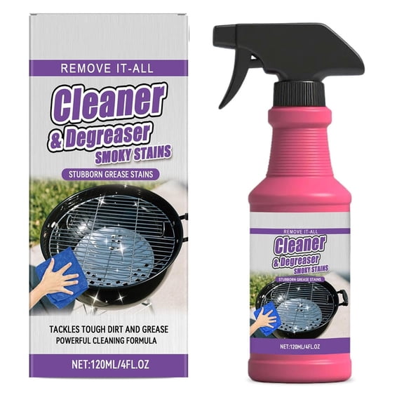 Fast-Acting Heavy-Duty Grill Degreaser Spray, Bbq Grill Cleaner, Outdoor Grills Cleaner, All Purpose Heavy Oil Cleaning Agent for Barbecue Grills,Heavy Duty Cleaner for Burnt Food & Grease