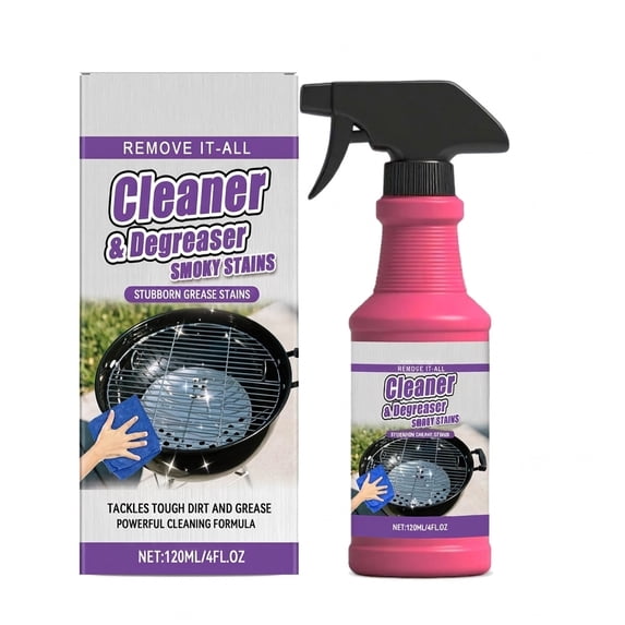 Fast-Acting Heavy-Duty Grill Degreaser Spray, Fast Acting Heavy Duty Grill Degreaser, 120ml/4fl.0z, Suitable for All Stubborn Oil Stains