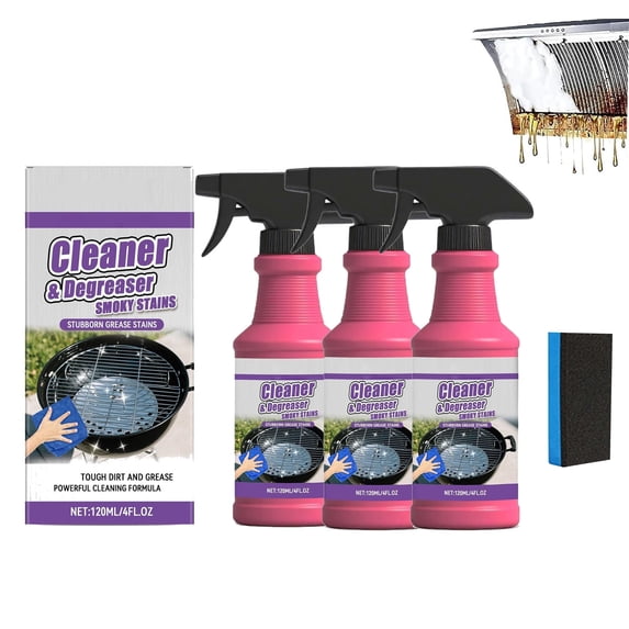 Fast-Acting Heavy-Duty Grill Degreaser Spray, Fast Acting Heavy Duty Grill Degreaser Spray Grill Grate Cleaner and Degreaser, Outdoor Grills and BBQs, for Barbecue Grill Clean