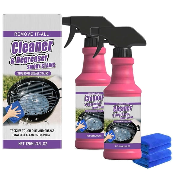 Fast-Acting Heavy- Duty Grill Degreaser Spray, Powerful Cleaner for BBQ Grills, Removes Burnt Food & Grease, Ideal for Outdoor Use