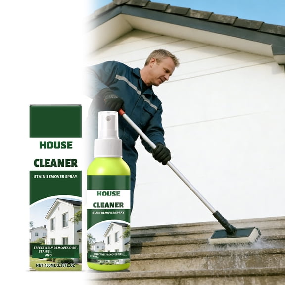 Fast-Acting Outdoor Stain Cleaner Spray,Concentrated Formula Dissolves Tough Stains,Works on Decks,Sidewalks,Siding,Patios,Driveways,Effortless Cleaning