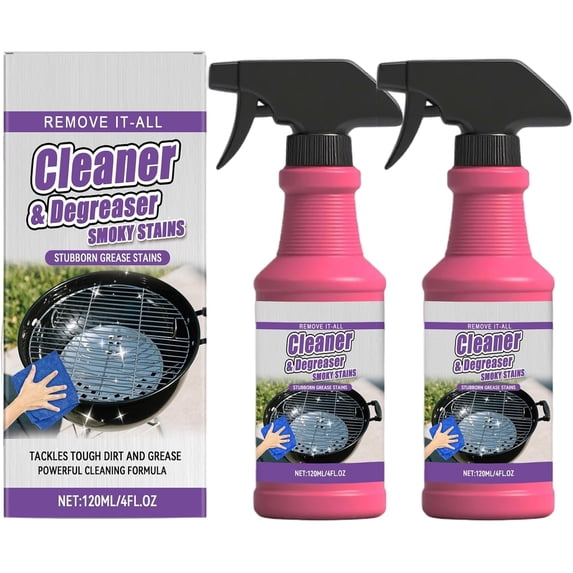 Fast-Acting, Powerful Grill Rack Degreaser Spray – High-Performance Outdoor Grill Cleaner – Heavy-Duty Grease Dissolver – Easily Removes Stubborn Grease and Char Residue (2-Pack)
