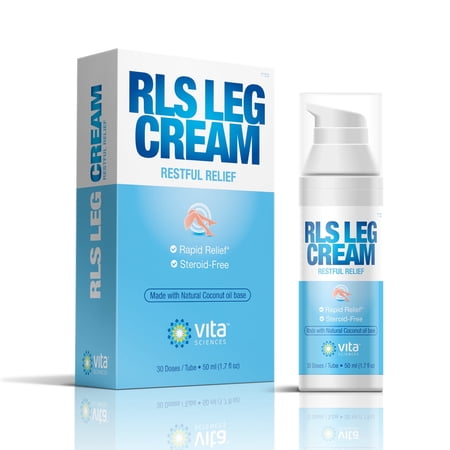 Vita Sciences RLS Leg Cream, Restless Leg Syndrome Support with Magnesium, Vitamin B12, and More, Steroid-Free, 1.7 oz