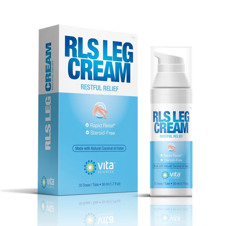 Vita Sciences RLS Leg Cream, Restless Leg Syndrome Support with Magnesium, Vitamin B12, and More, Steroid-Free, 1.7 oz