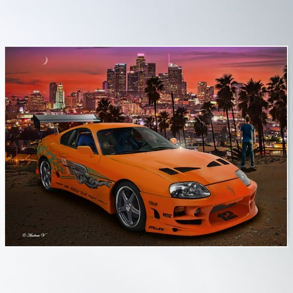 Fast And Furious Brian'S Supra Poster Wall Art, Modern Wall Decor, 8x12 UNFRAMED