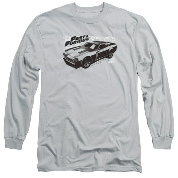 Fast And The FuriouS/Spray Car Long Sleeve Adult 18/1 T-Shirt Silver