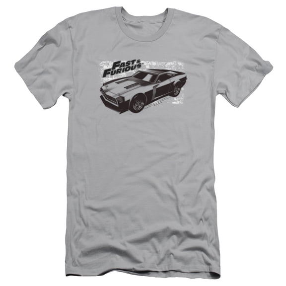 Fast And The FuriouS/Spray Car S/S Adult 30/1 T-Shirt Silver