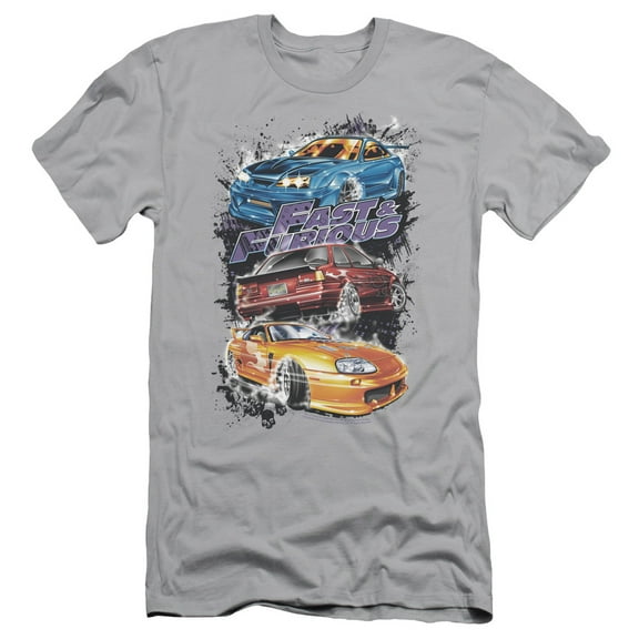 Fast And The Furiousokin Street Cars S/S Adult 30/1 T-Shirt Silver