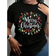 thumbnail image 1 of [Fast Arrival] Merry Christmas T-Shirt For Men Women, Christmas Gift, Unsex Soft Fabric, Breathable, Comfortable Black Short Sleeve Tees Perfect For Autumn, Must-Have Fashionable Tee, 1 of 7