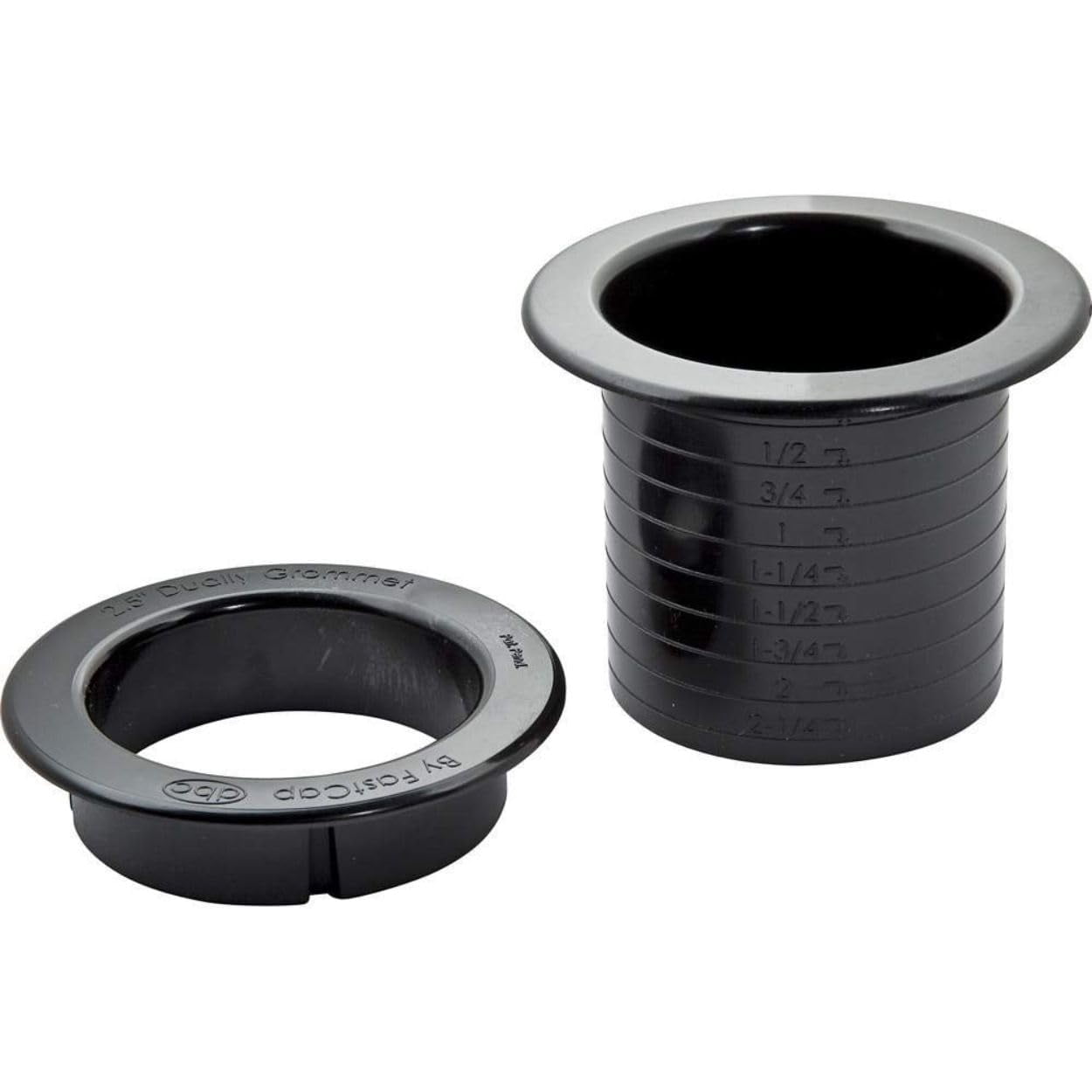Fast Cap, DUALLY 2.5 SINGLE BL, Dual Sided Grommet, Blk, 2.5In