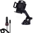 thumbnail image 1 of Fast Car Charger with Phone Mount - Type-C DC Socket Adapter wand Dash Windshield Telescopic Holder for Kyocera DuraForce Ultra 5G,Pro 2 - LG Velvet, G6, K51, V30, K22, Wing, Q70, G5 - J1A, 1 of 11
