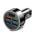 thumbnail image 1 of Fast Car Charger USB 4 Ports Type C Adapter 100W for Mobile Devices with Quick Charging Capability, 1 of 7