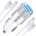 Fast Car Charger with 2 Lightning Cables for iPhone Dual USB Power