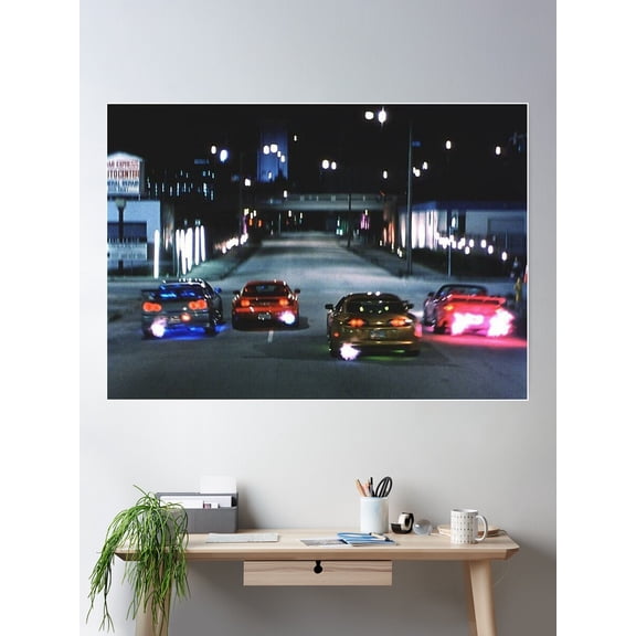 Fast Car Poster Poster Wall Art, Modern Wall Decor For Living Room Bedroom, 8x12 UNFRAMED