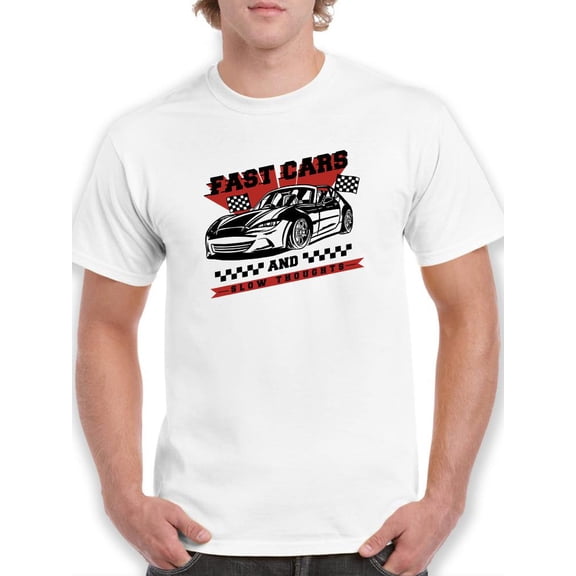 Fast Cars And Slow Thoughts T-Shirt Men -Smartprints Designs, Male Small