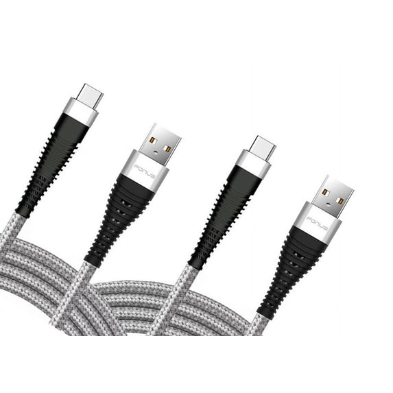 6ft and 10ft Long USB-C Cables for Nokia XR20/XR21 - Fast Charge TYPE-C Cord Power Wire Data Sync Braided High Speed for Nokia XR20/XR21
