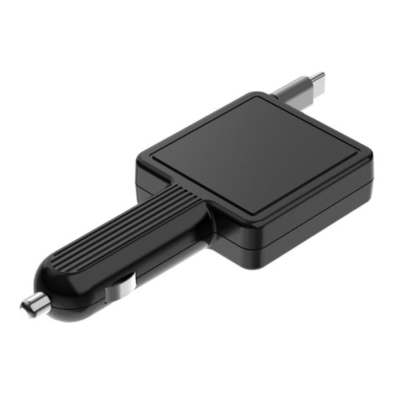 Fast Charge Car Phone Charger 30W, USB C Retractable Cable for Phone/Pad and Galaxy Devices