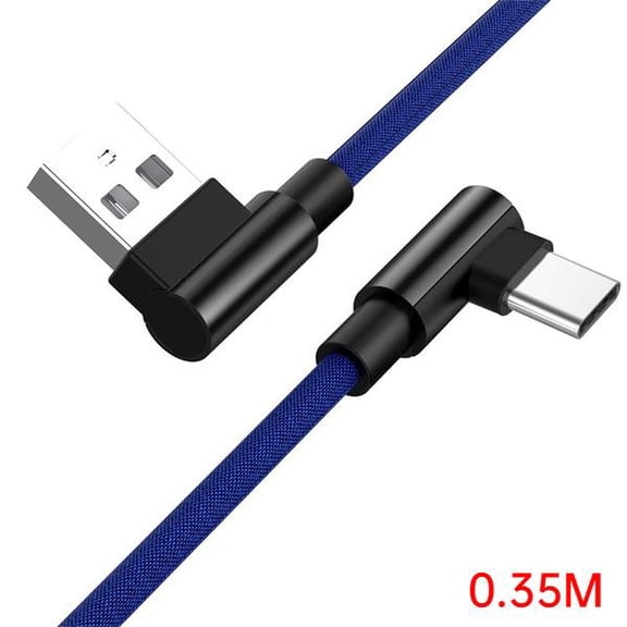 Fast Charge with 90 Degree Connector Tangle-Free Micro USB Type C Phone Cable