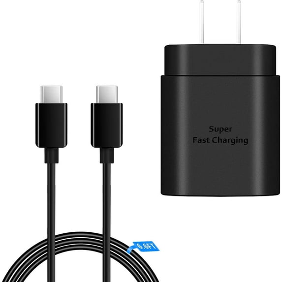 Fast Charger 25W USB C Super Fast Charging with 6.6FT Type C Charger Cable Cord for Motorola Moto G Stylus 5G (2023) Super Fast Charging 25W PD Charger Kit - Black