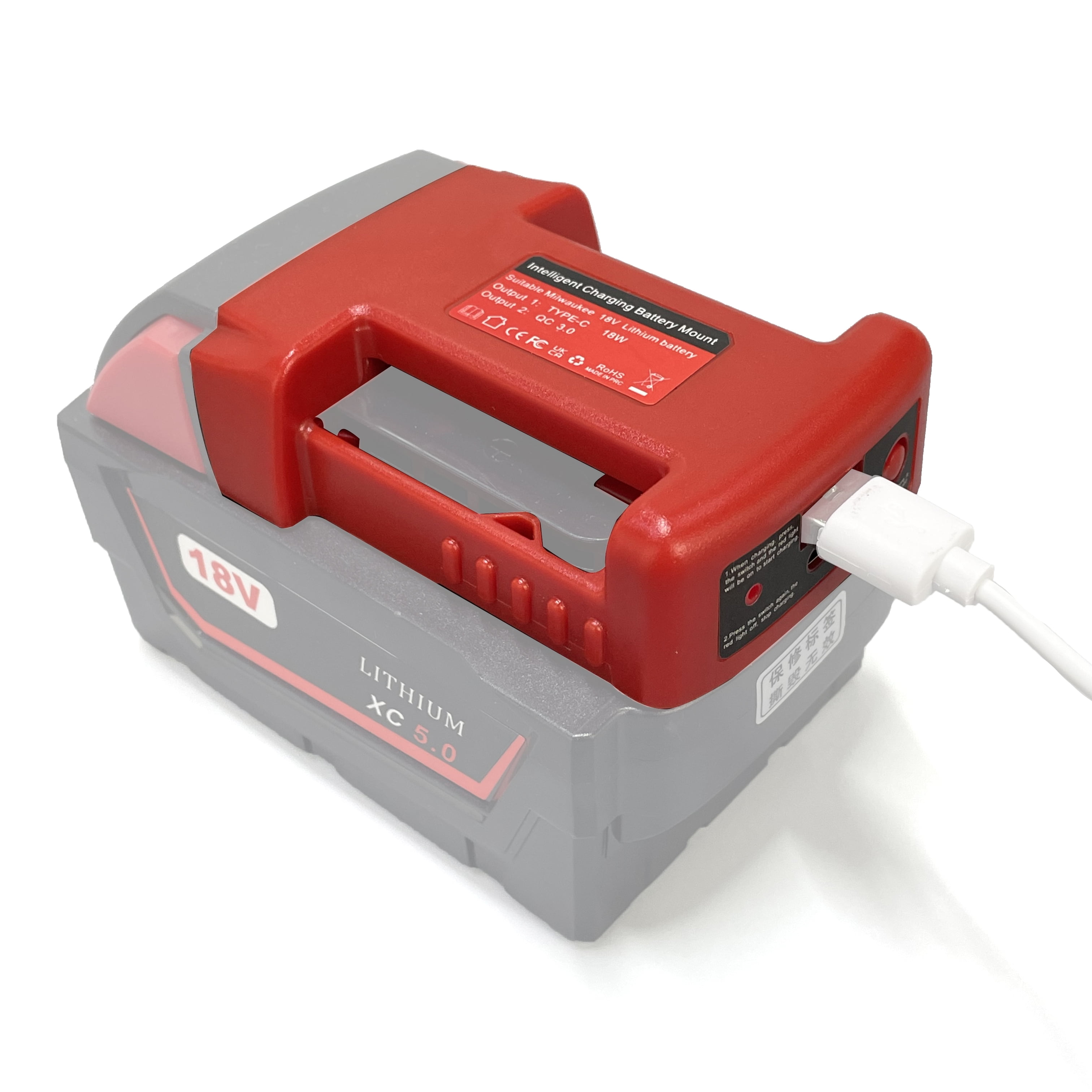 Portable Charging Racks Fast Charger Rack for Milwaukee 18V Battery Portable Battery Holder ...
