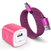 Fast Charger USB Wall Charger Type C Charger with 6FT Type C Cable Fast Charging Android Charger, USB C Charging Cable USB Cables for Samsung Galaxy, Android, Pink