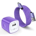 thumbnail image 1 of USB-A to Micro Cable Charging Cable 6FT with Fast Charger USB Adapter Charger, Android Charger, Braided Nylon Micro USB Cables for Samsung Galaxy, Android Devices, Purple, 1 of 8