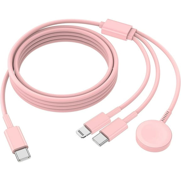 JAYUANONE I phone Watch Charger,i Watch Magnetic Fast Charger to USB C Cable,3 in 1 Multi Charging Cable 6 FT Compatible with Watch Series Ultra2/SE/10/9/8/7/6/5/4/3/2/1,i Phone 16/15/14/13/12/11,i p